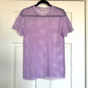Lavender Fishnet Oversized Tee